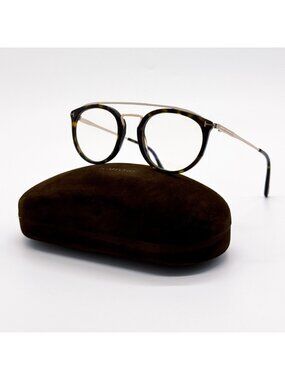 NEW TOM FORD EYEGLASSES TF5516 052 ROUND HAVANA/GOLD WOMEN FT5516 052 EYEWEAR